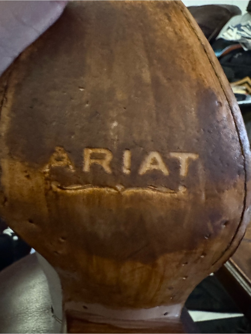 Cream Ariat Leather Western Ankle Booties with Stud Trim - Picture 5 of 5